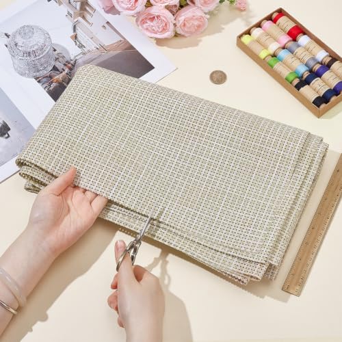 BENECREAT Tissu Maille Vinyl Tressé Beige 0,9x1,5m Extérieur