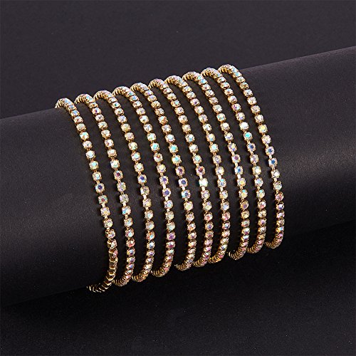 BENECREAT Chaîne Strass Cristal AB 2,6mm 9,14m Fond Or Couture