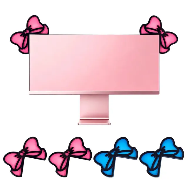 BENECREAT Nœuds Décoration Écran Acrylique Rose Bleu x4