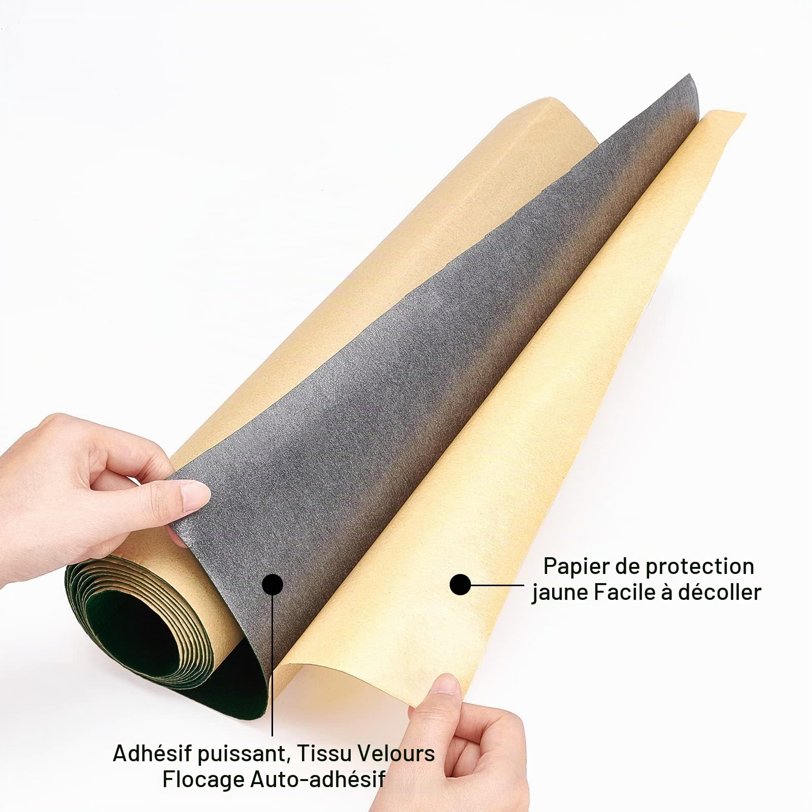 BENECREAT Tissu Velours Auto-Adhésif Vert Foncé 200x40cm 0,6mm