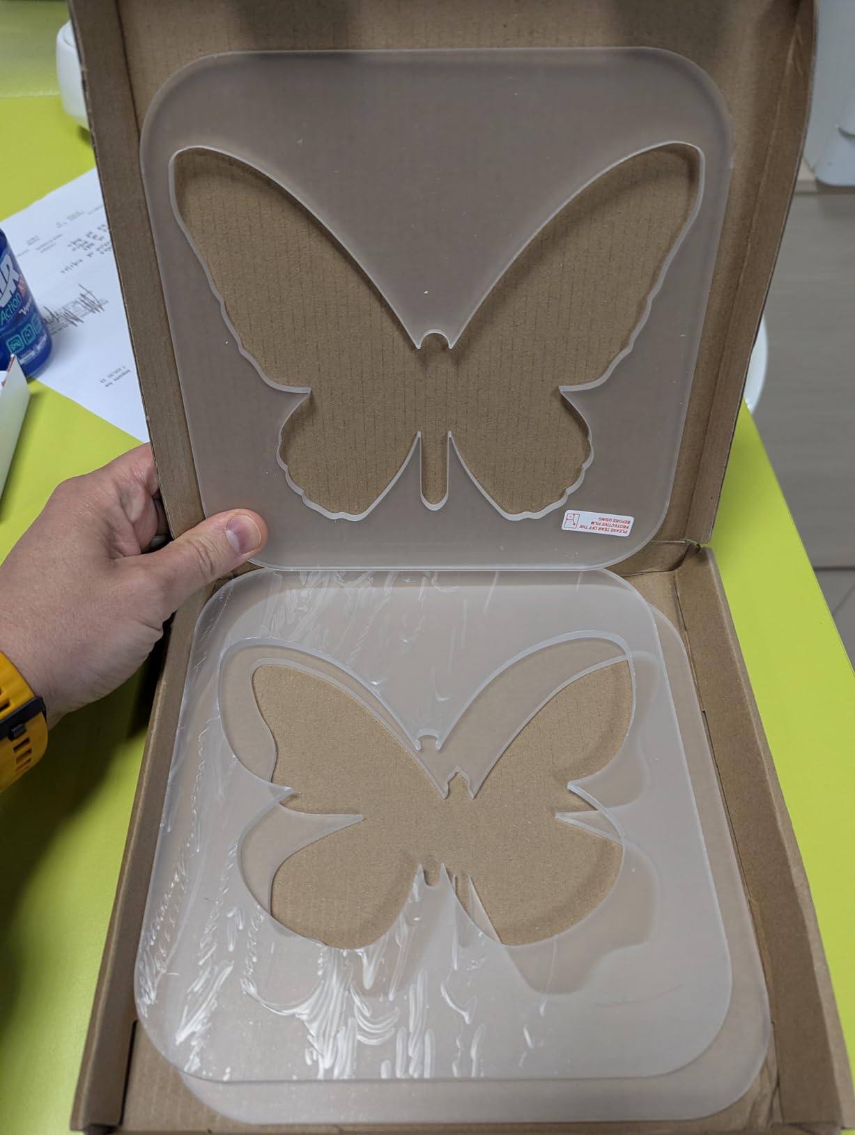 BENECREAT papillon gabarits routeur acrylique 200mm lot 3