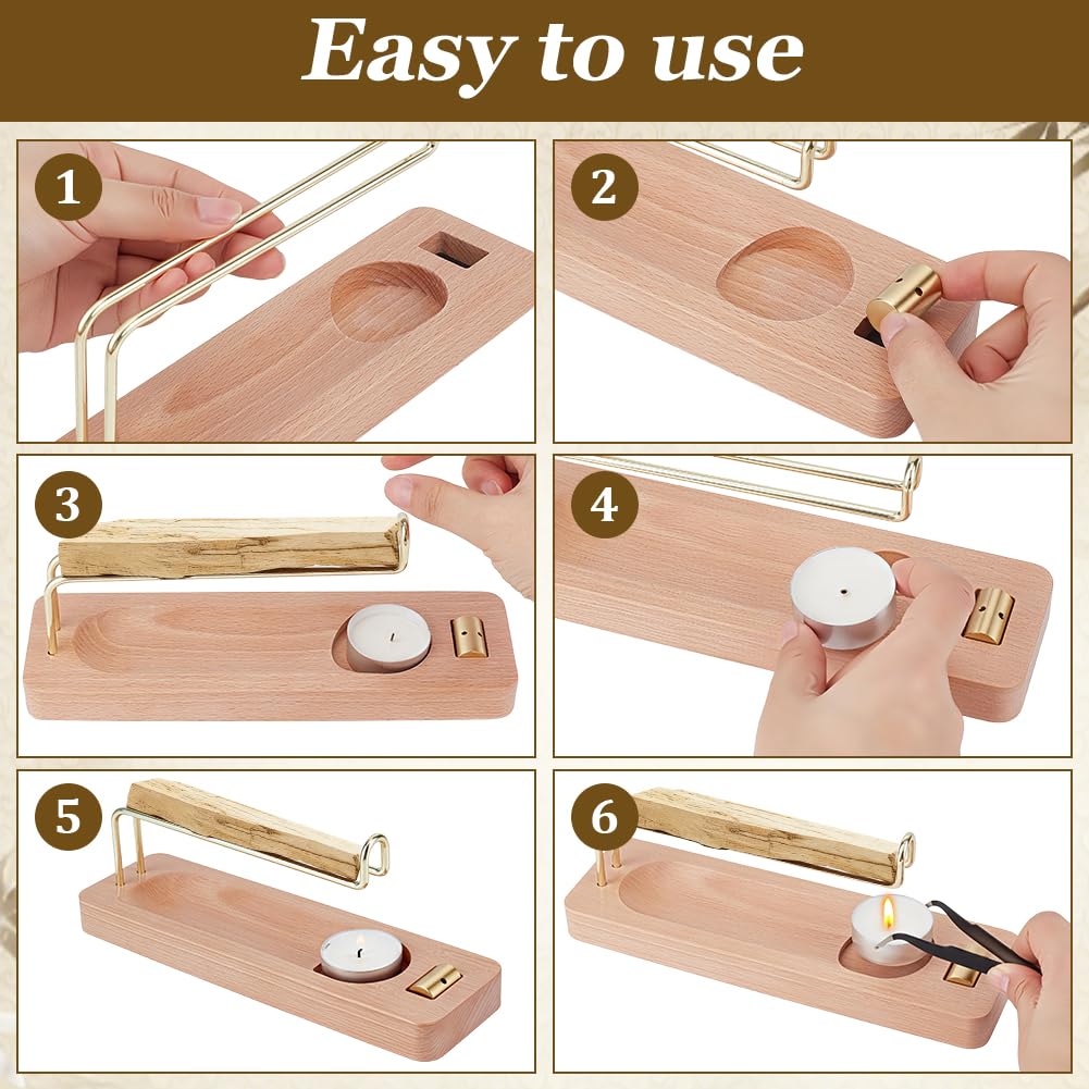 BENECREAT Porte-Encens Bois 4 en 1 220mm Palo Santo