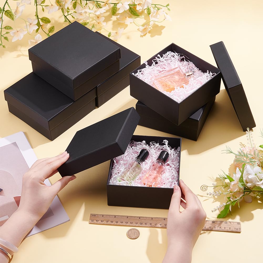 BENECREAT boîte bijoux papier noir 6 pcs 15x15 cm rigide