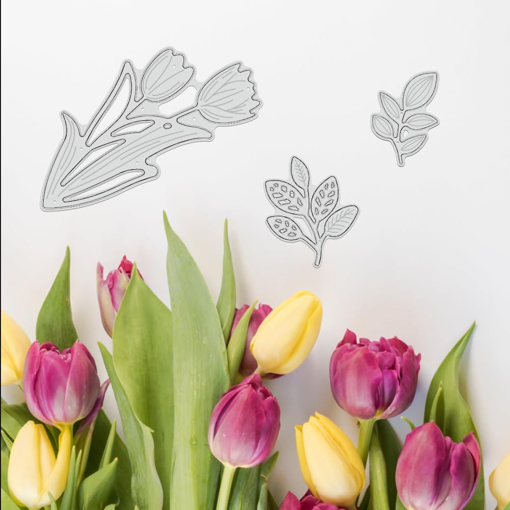 BENECREAT Feuille Tulipe matrice de découpe scrapbooking acier 0,8 mm