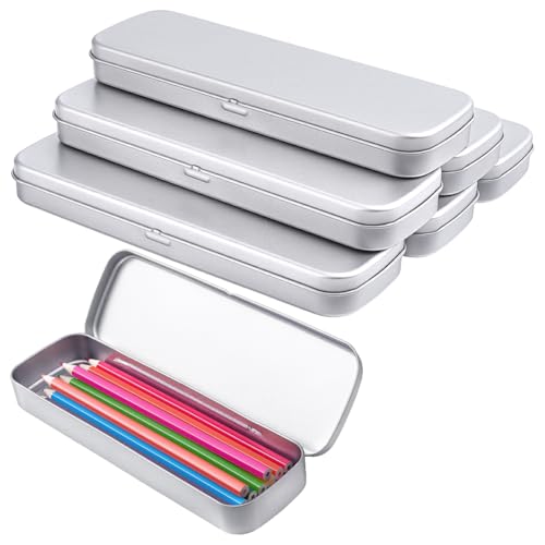 BENECREAT Boîte Métal Argenté 20,5 cm Lot de 6 Simple