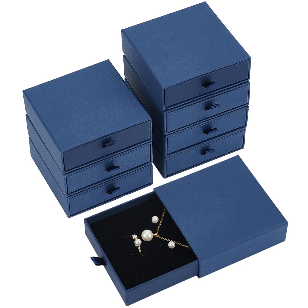 BENECREAT Boîte à bijoux carton rose 9x9x3cm lot de 8