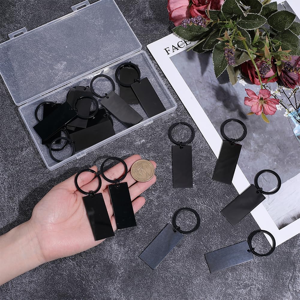 BENECREAT Plaques Inox Noir Gravure Laser 16pcs 80,5mm