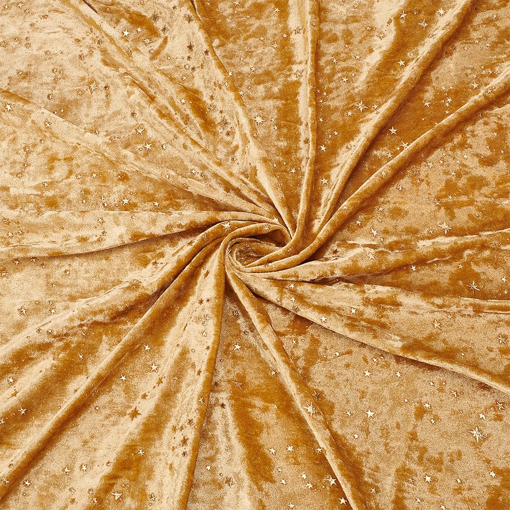 BENECREAT tissu velours étoiles vert foncé 1m 1,6m