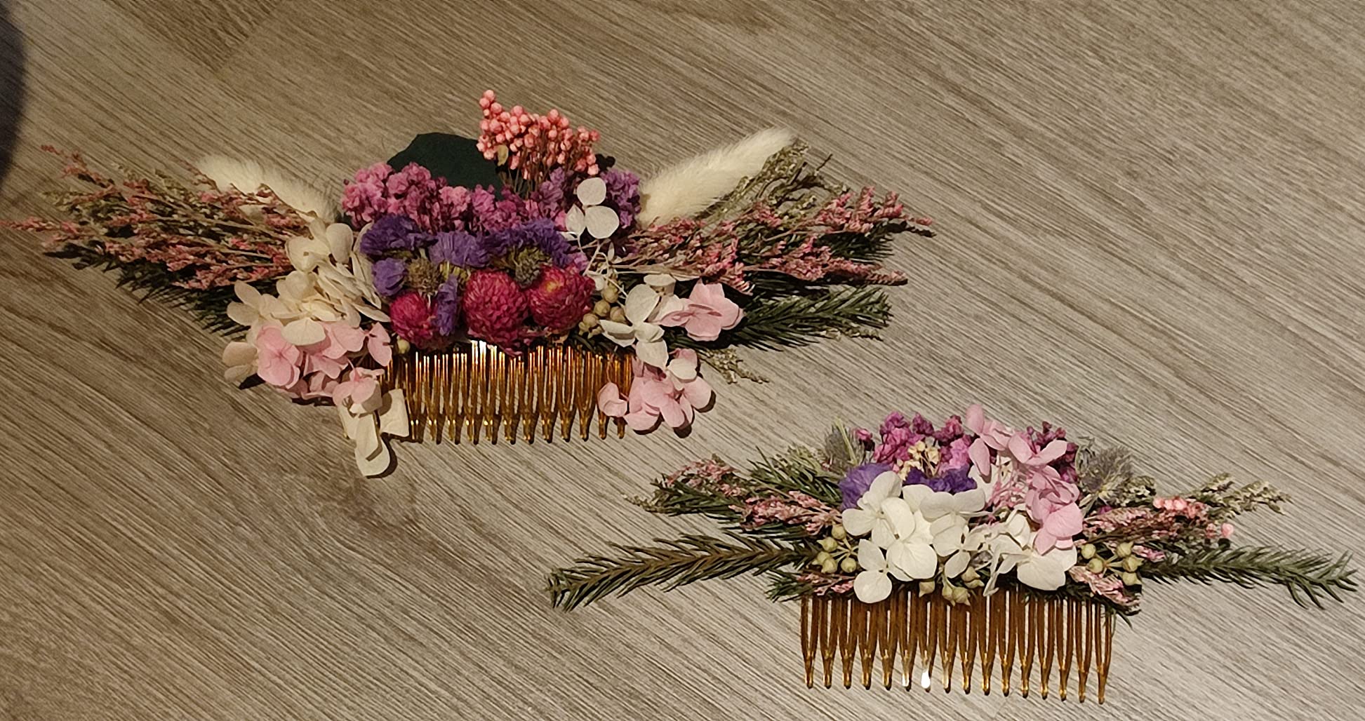 Cayway Fleurs Séchées Résine Violet Rose Blanc Naturelles