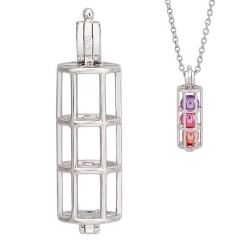 BENECREAT Cage Tube 30.5x8.5mm Breloque Argent Rhodium