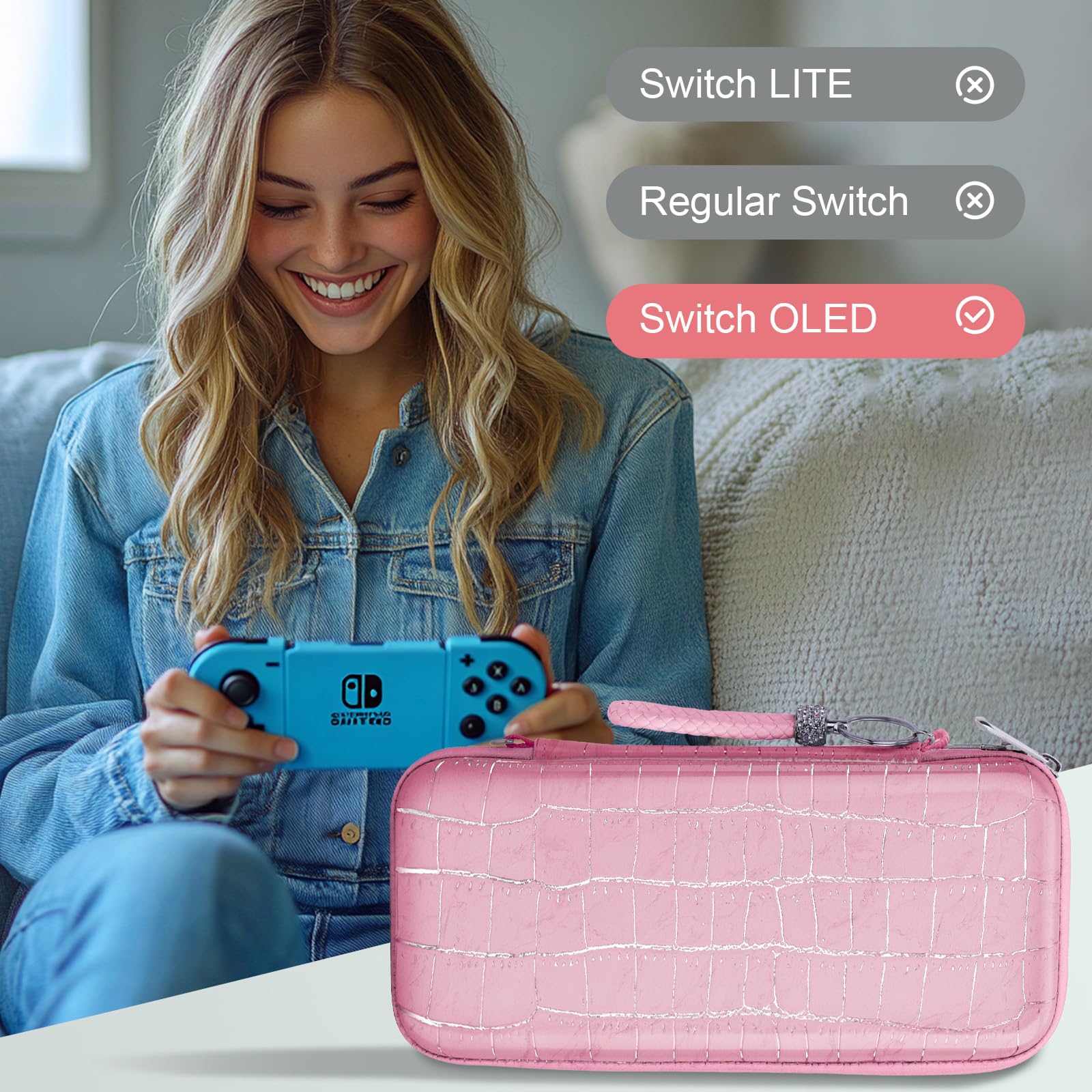 JYPS 10 en 1 Pochette Transport Switch OLED rangement 10 accessoires