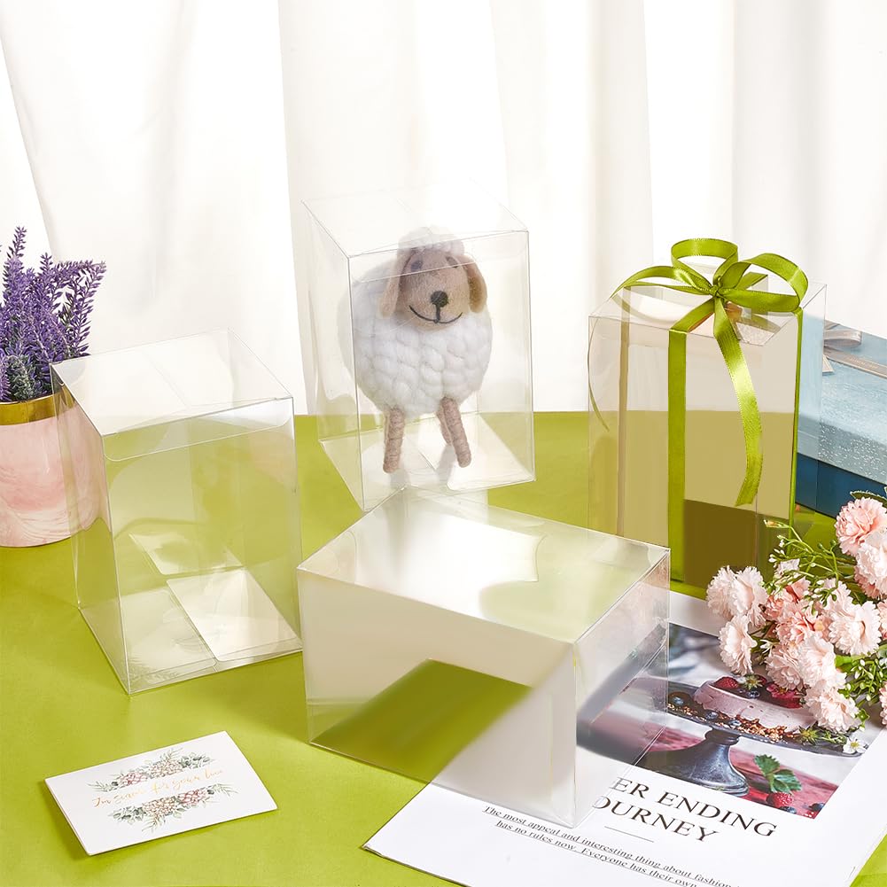 Benecreat boîte cadeau transparente 10x10x15 cm lot 10 PVC