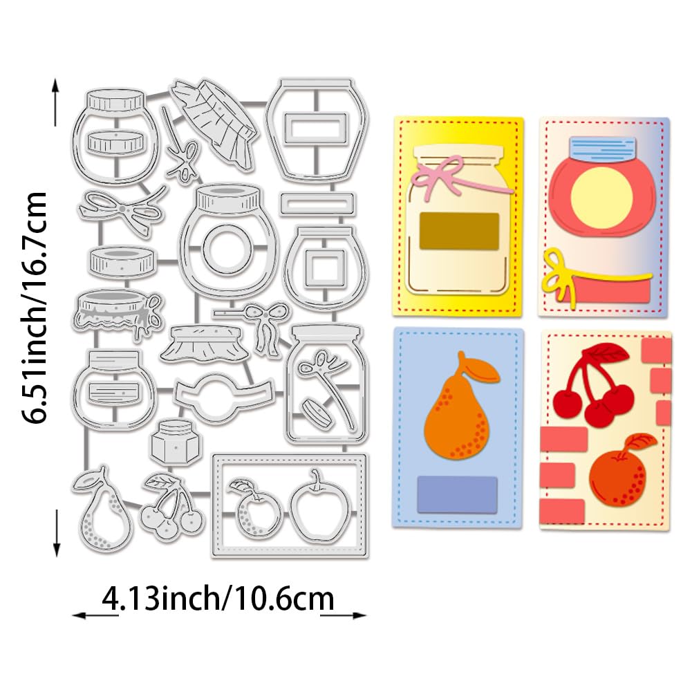 BENECREAT pot fruits dies scrapbooking cerise étiquette
