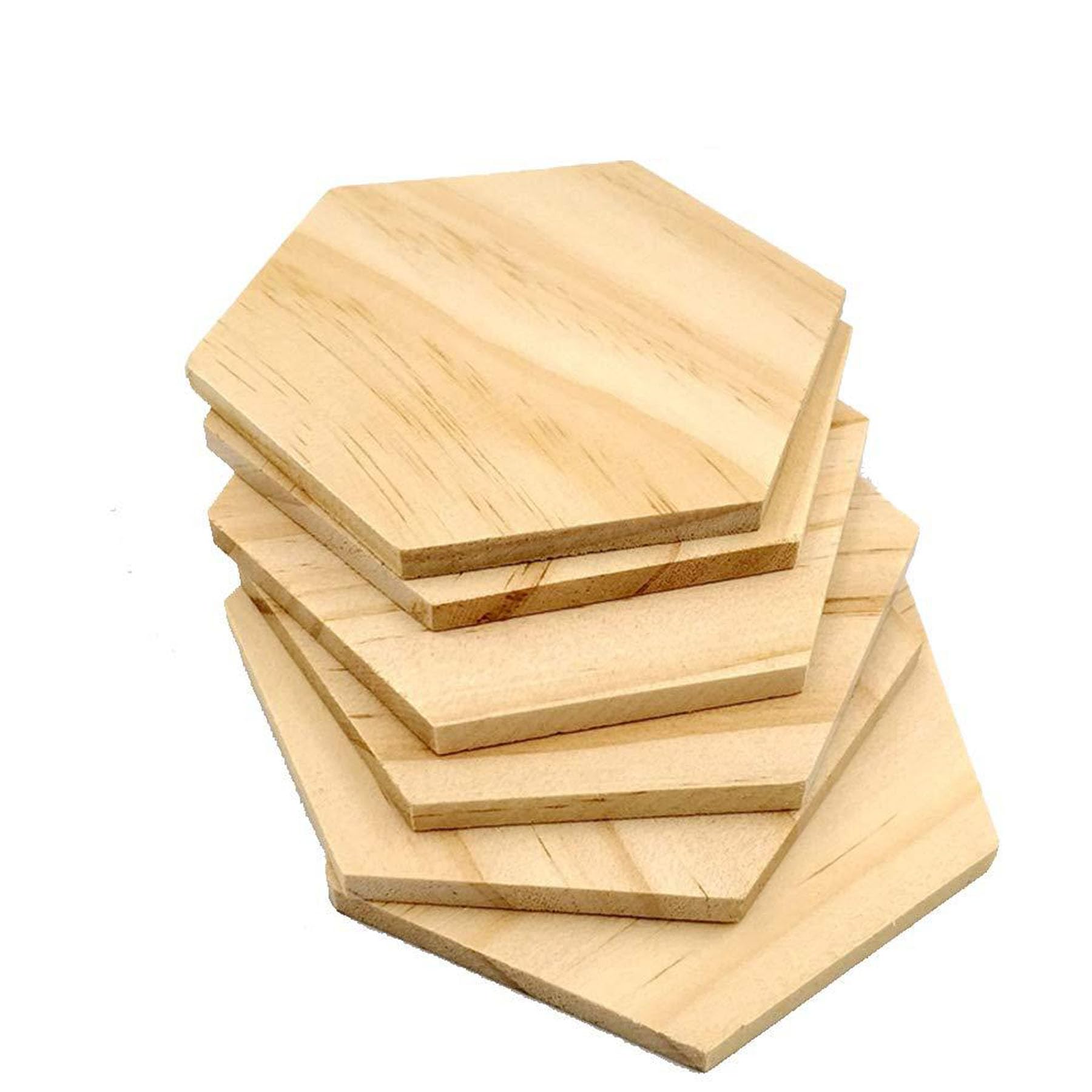 Cayway Mini Parquet Hexagone Bois 3,8 cm 50 Pièces