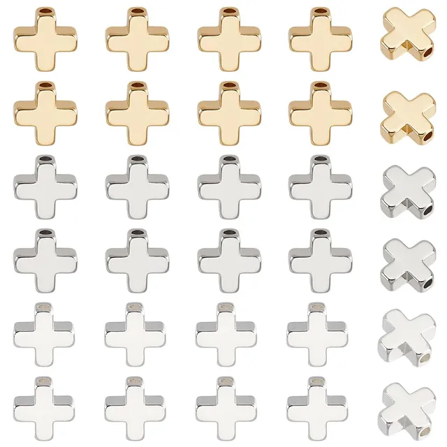 BENECREAT perles intercalaires croisées métal x30 doré