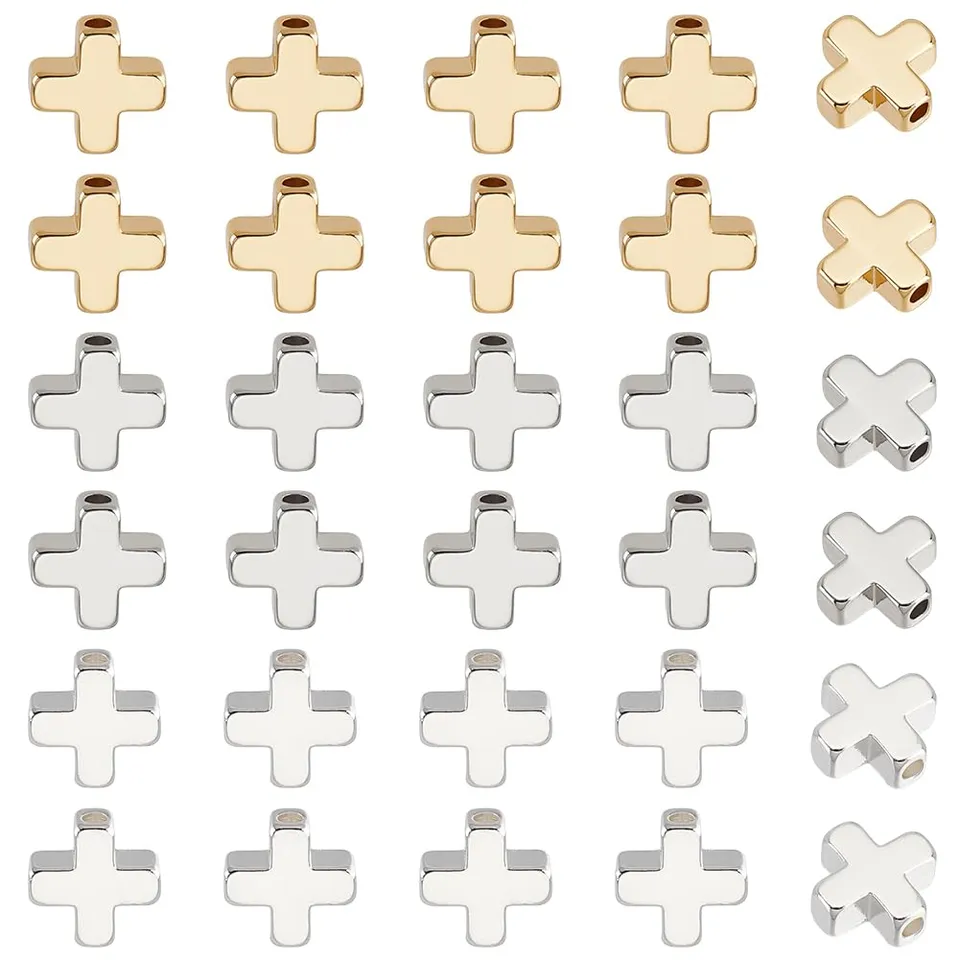 BENECREAT perles intercalaires croisées métal x30 doré