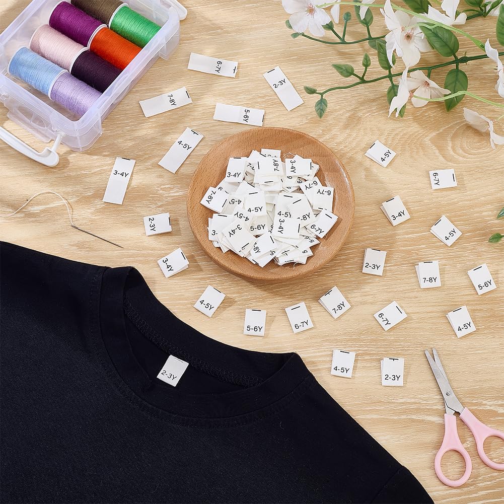BENECREAT Étiquette taille vêtement coton blanc 600 pcs