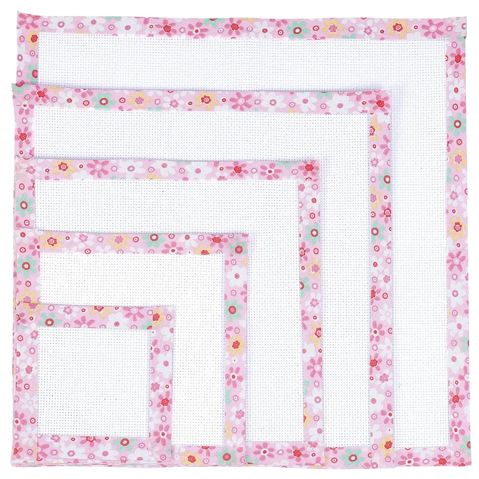 BENECREAT tissu Aida coton 14 count lot 5 bord rose