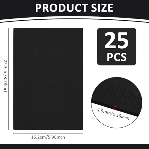 BENECREAT Mousse EVA feuille noire 4,5mm lot de 25