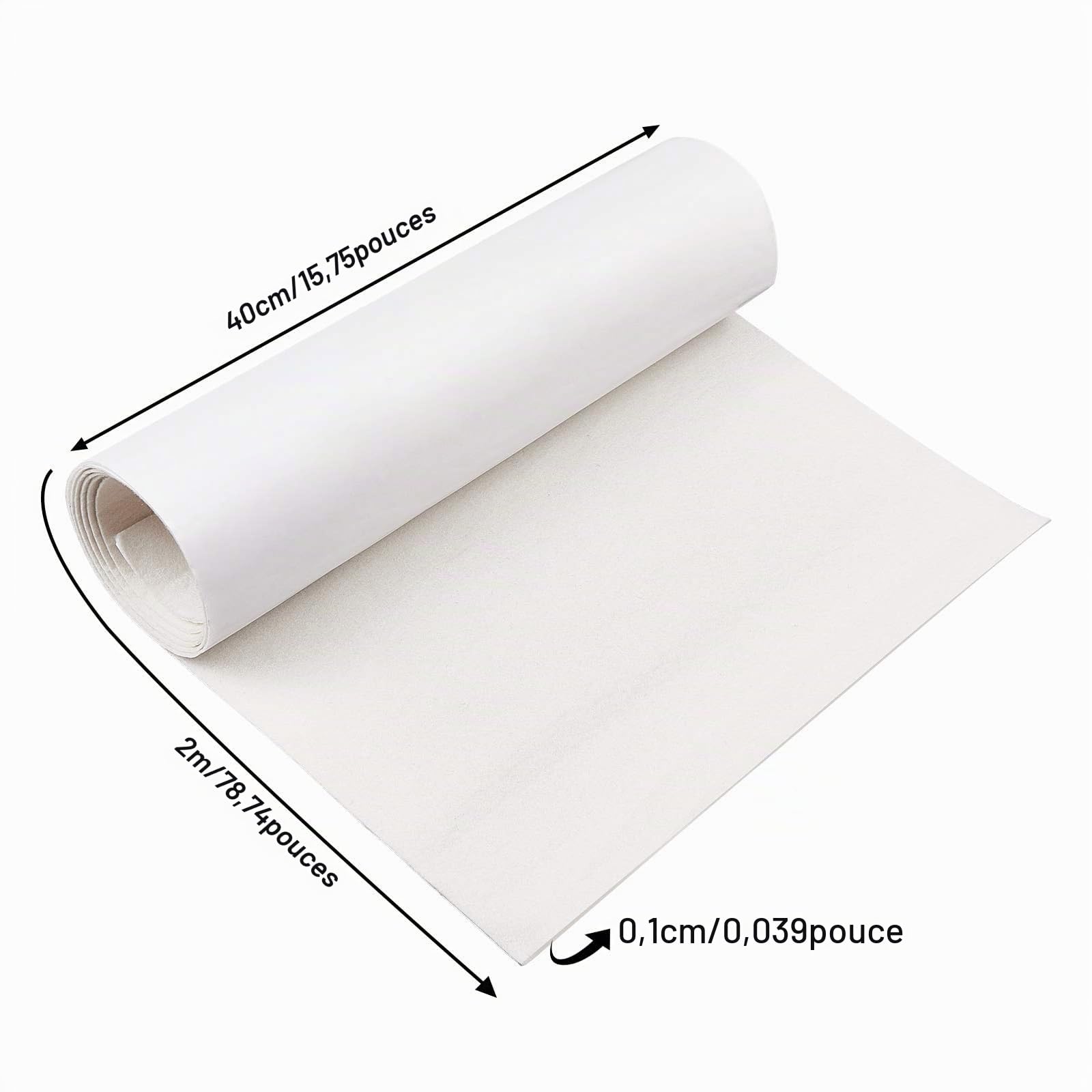 BENECREAT Feutrine Adhésive Beige 40cmx2m 1mm Rouleau