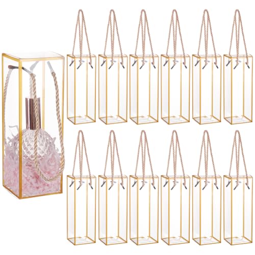 BENECREAT Boîte Dragées Transparente PET 7x7x21cm x20 Doré