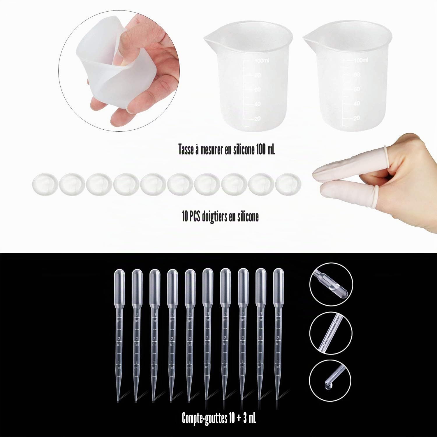 Cayway Style 4 Moule Bague Silicone Résine 45 Pièces