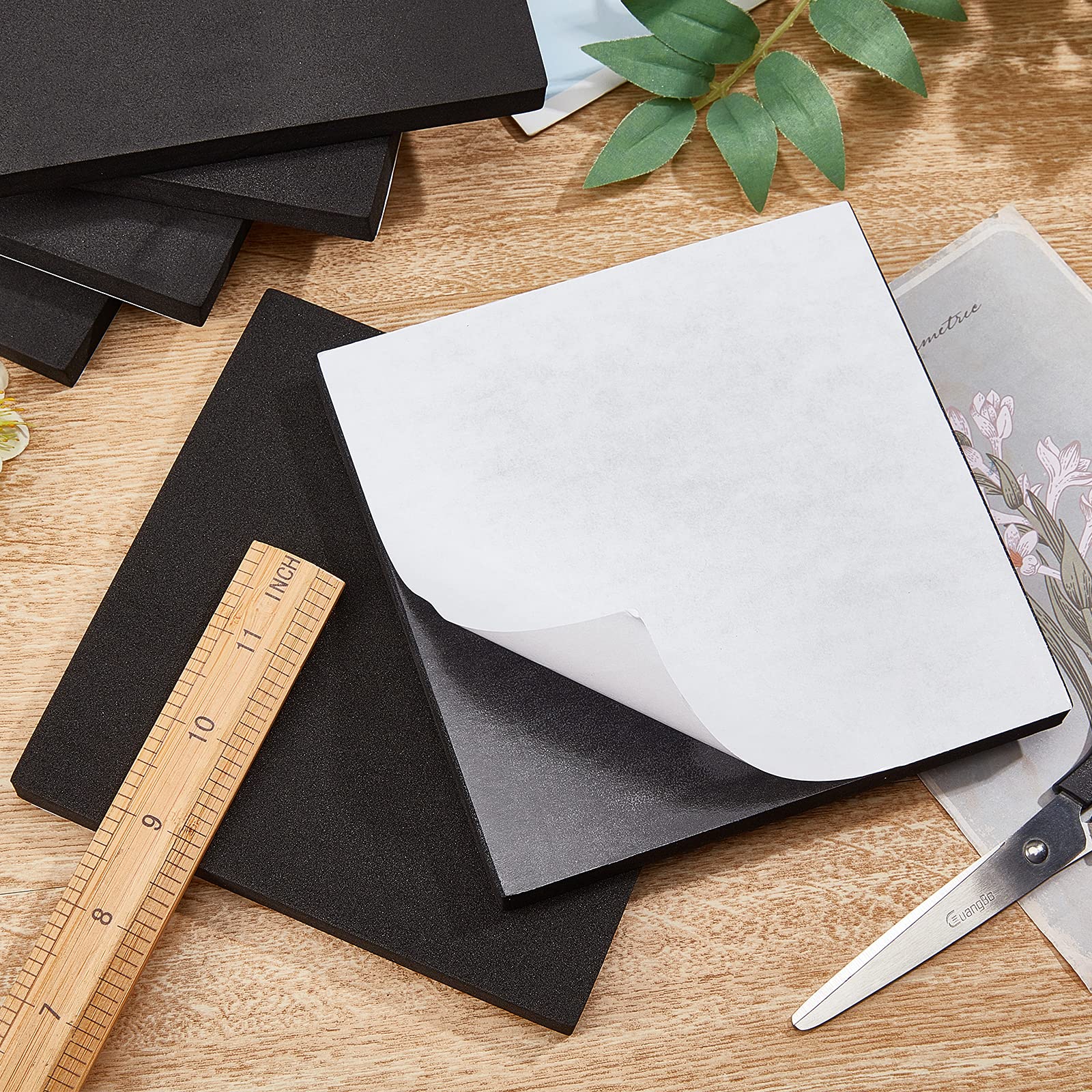 BENECREAT feuille mousse EVA noire adhésive 15x15cm 8 pcs
