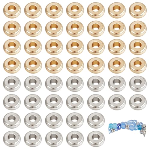 BENECREAT Perles Espacement Laiton 4 mm 200 Pcs Or Platine