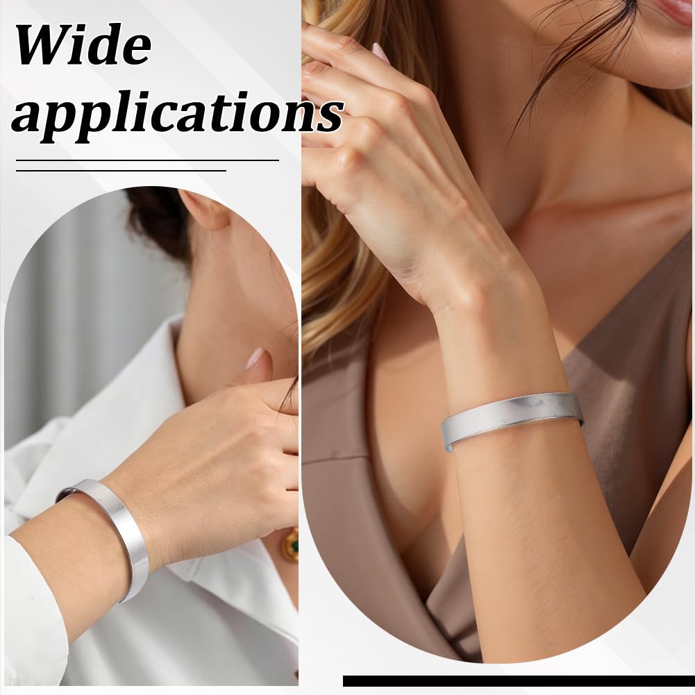 BENECREAT bracelets manchette acier inox 170x10mm lot 20 gravure
