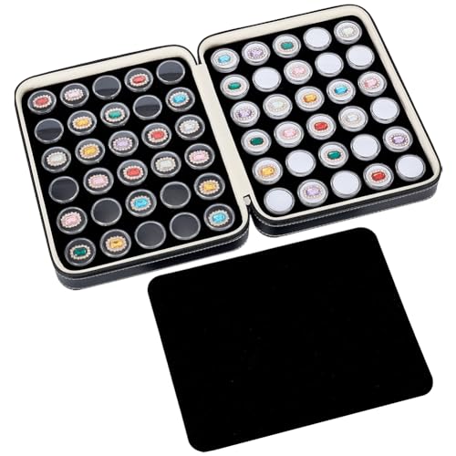 BENECREAT Diamant boîte bijoux ronde 60 pcs verre