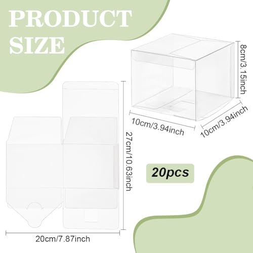 BENECREAT boîte PVC transparente 10x10x8cm 20 pcs cadeau