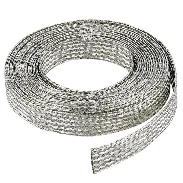 BENECREAT Tresse plate ruban de masse argent 15 mm 4 m