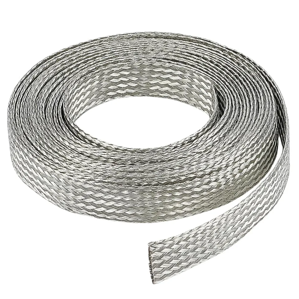 BENECREAT Tresse plate ruban de masse argent 15 mm 4 m