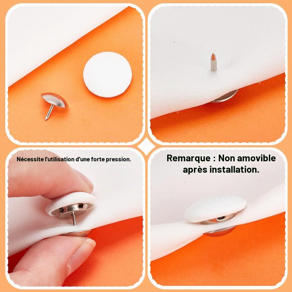 BENECREAT Boutons Ronds Tissu 17mm 8 Couleurs 32 pcs