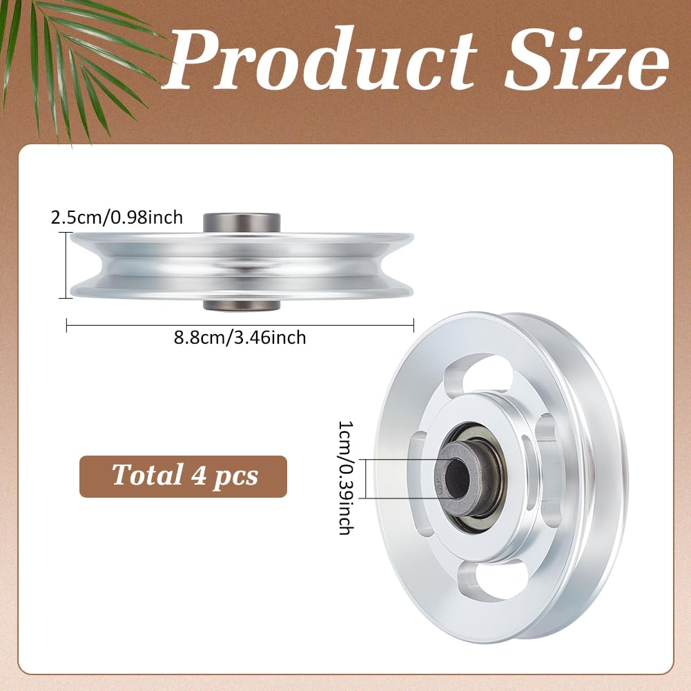 BENECREAT roue poulie alu gym 88mm trou 10mm lot 4 100kg