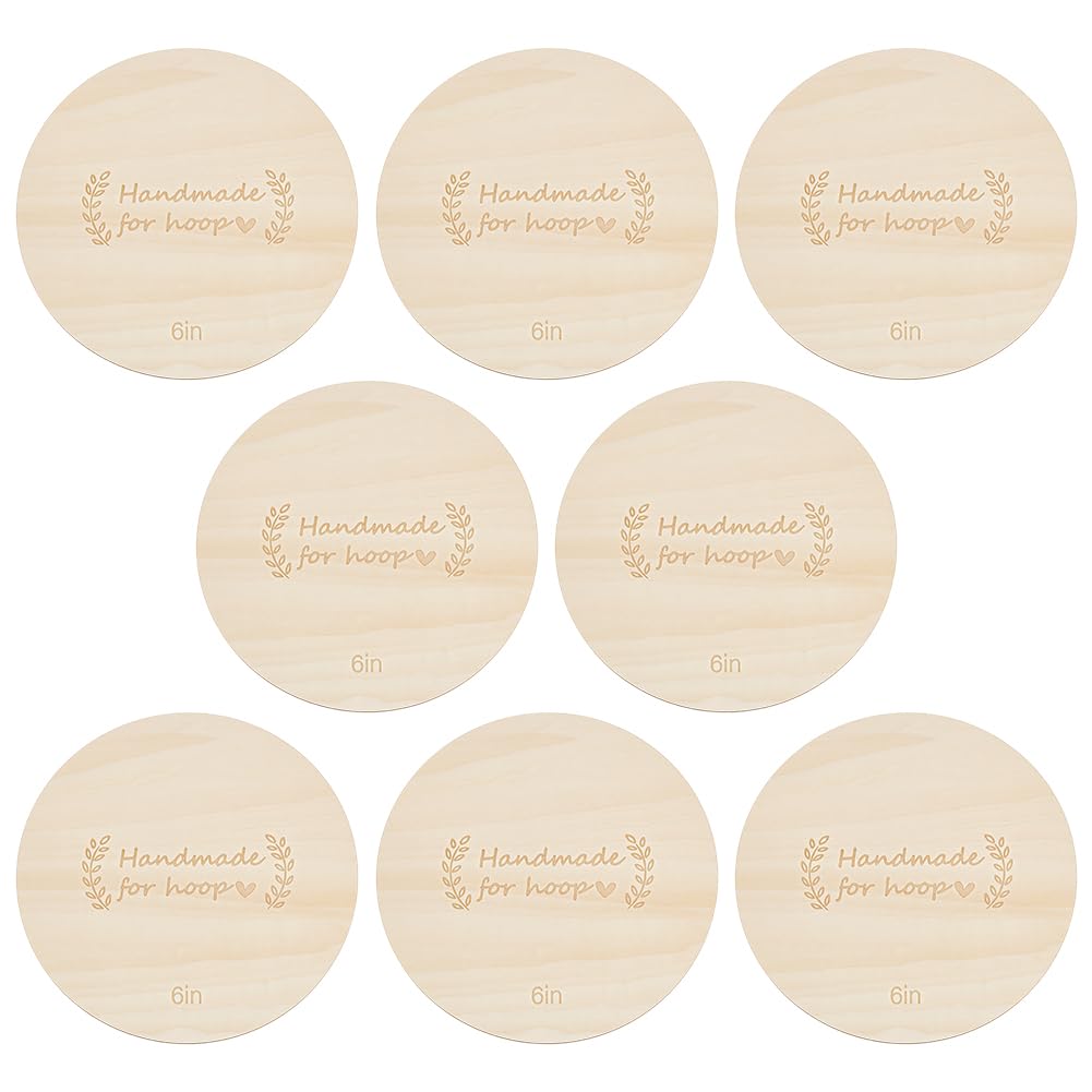 BENECREAT Disques Bois Broderie 76mm Lot 12 Brut