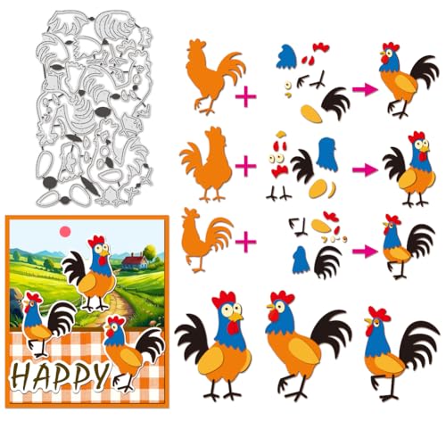BENECREAT dies coqs cartoon 183x109 mm acier