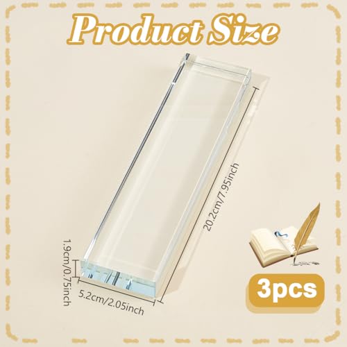 BENECREAT Presse Papier Verre 202x52mm Lot 3 Transparent