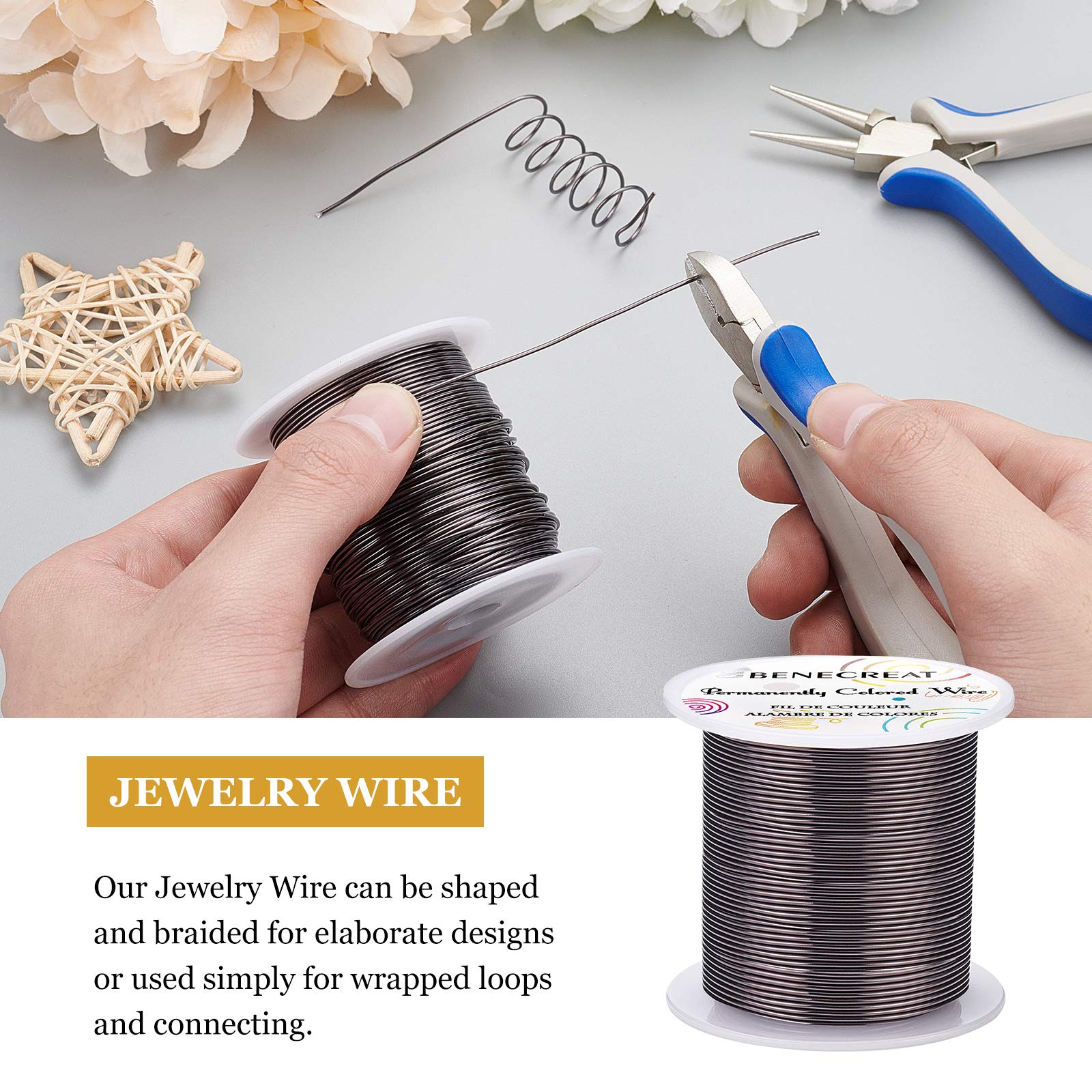 BENECREAT Fil Cuivre Bijoux 1mm Bronze 30m Anti-Ternissement