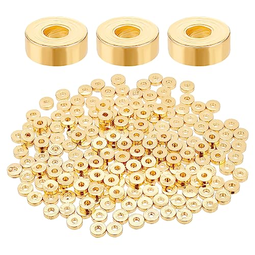 BENECREAT Perles Rondes Laiton Plaqué Or 18K 3 mm 200 Pcs