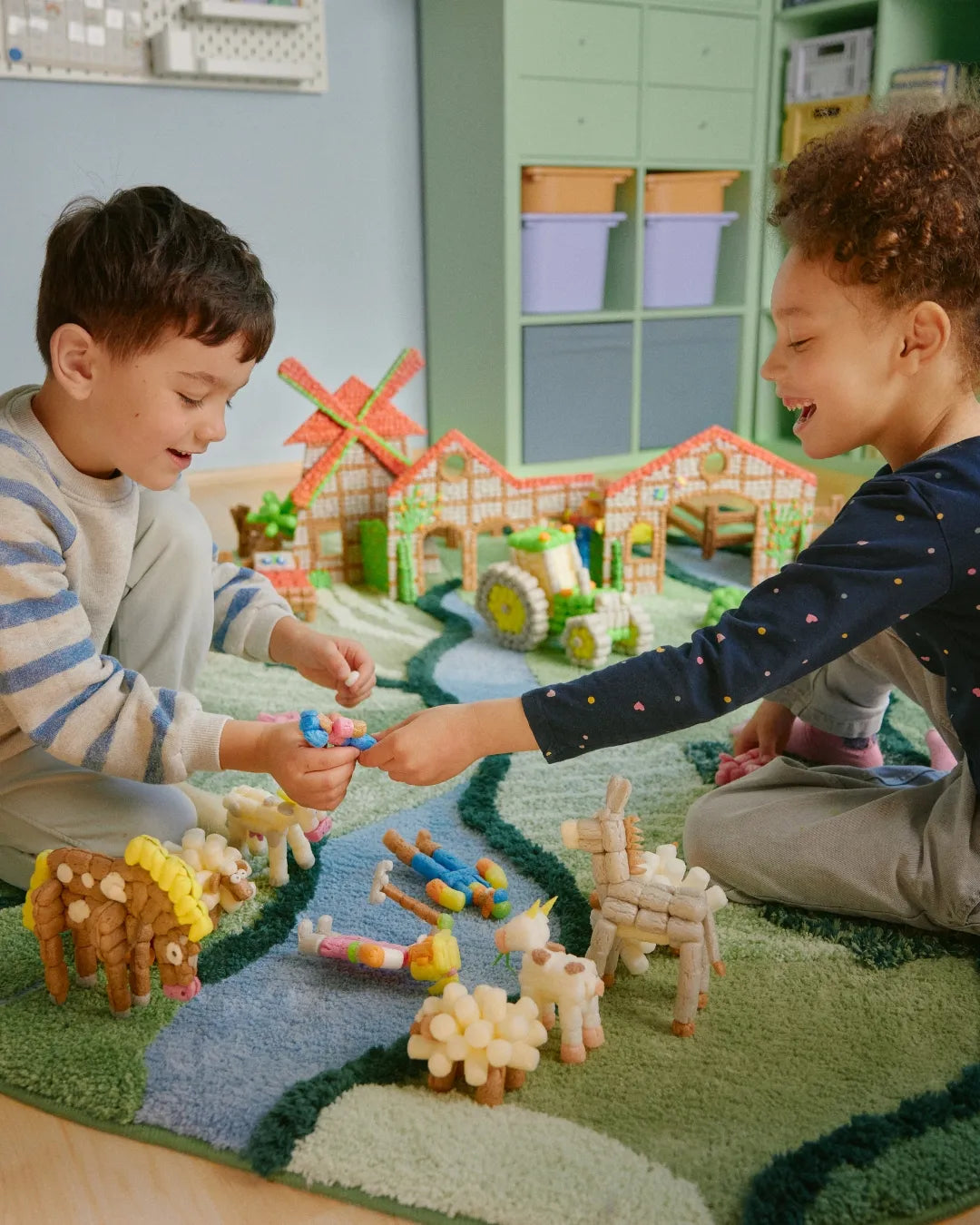PLAYMAÏS Mosaic Farmworld kit ferme 14 décors