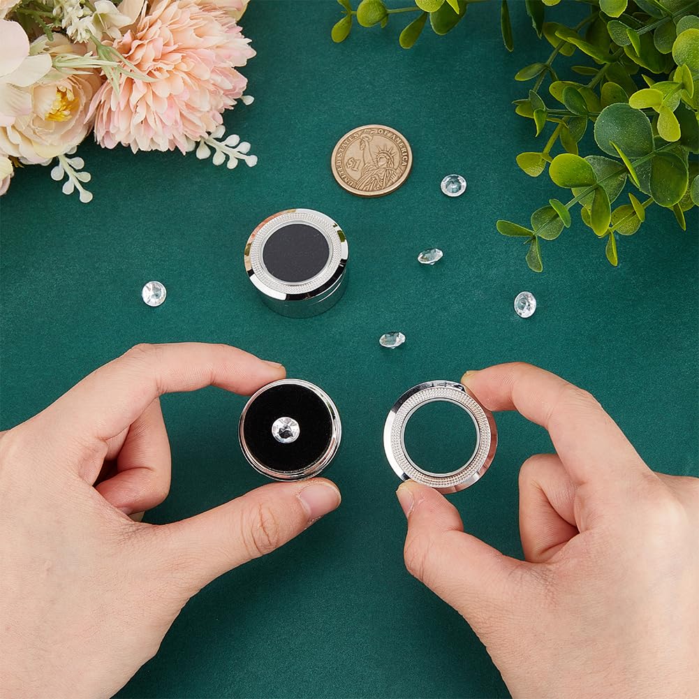 BENECREAT Boîtes Cadeaux Bijoux Fenêtre Verre 3,2x1,6 cm 2 Pcs