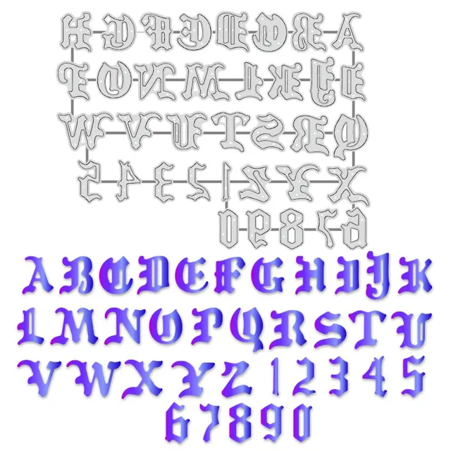 BENECREAT Matrices Découpe Alphabet Gothique Vintage 15,7 cm