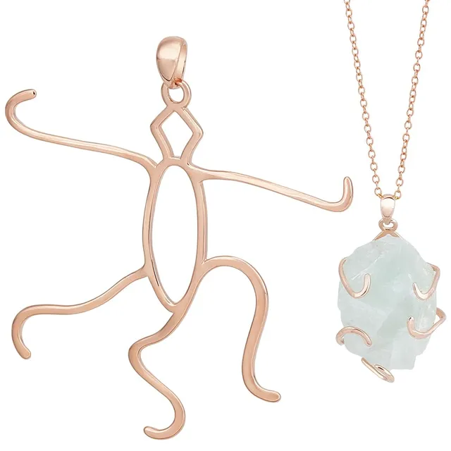 BENECREAT Support Pendentif torsadé argent 925 or rose 47,5 mm