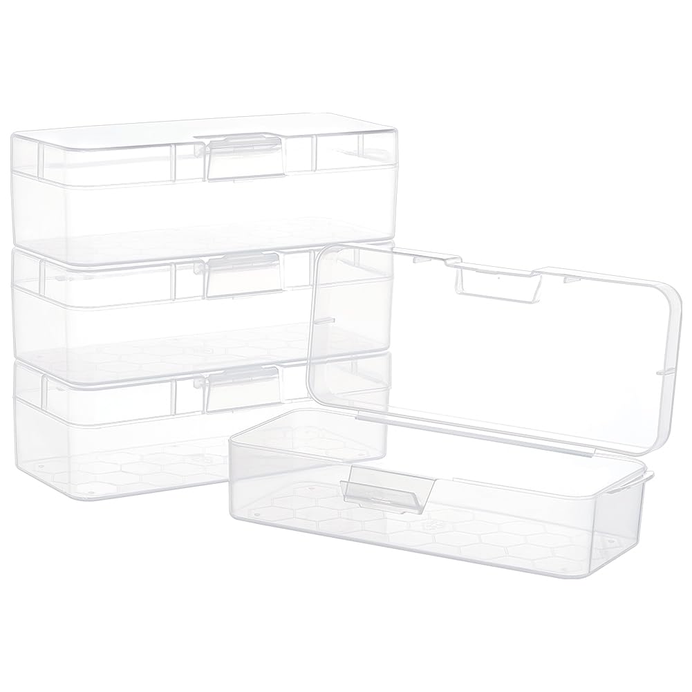 BENECREAT Boîte Plastique Rectangulaire 18cm Lot 4 Perles