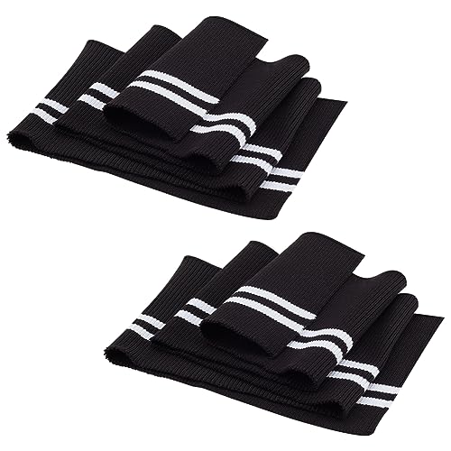 BENECREAT Bord Côte Tricot Rayures Noires 14x95 cm 2 pcs