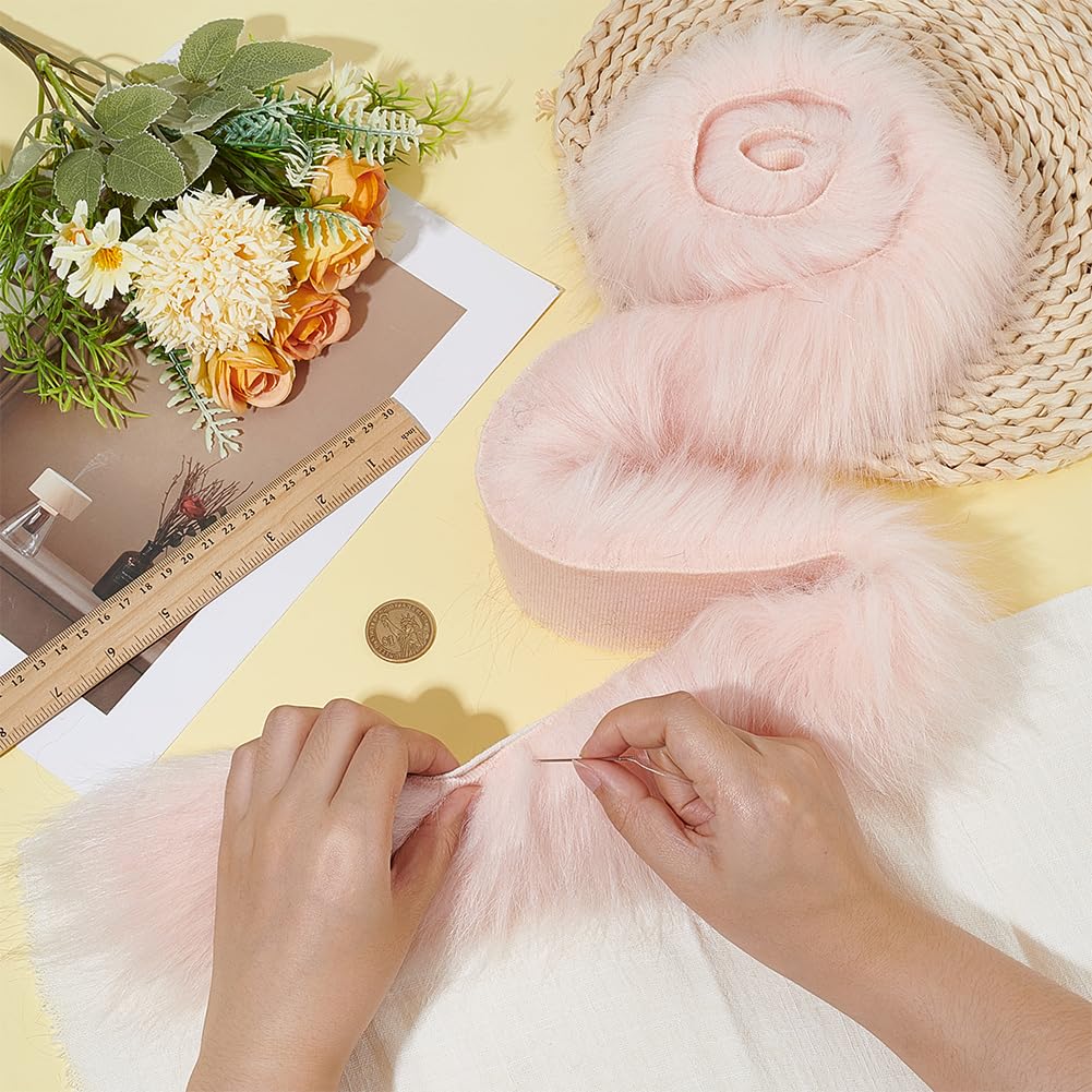 BENECREAT ruban fausse fourrure rose 1m peluche