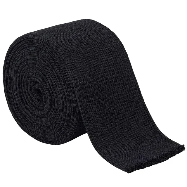 BENECREAT tissu tubulaire côtelé noir 2m pour poignets