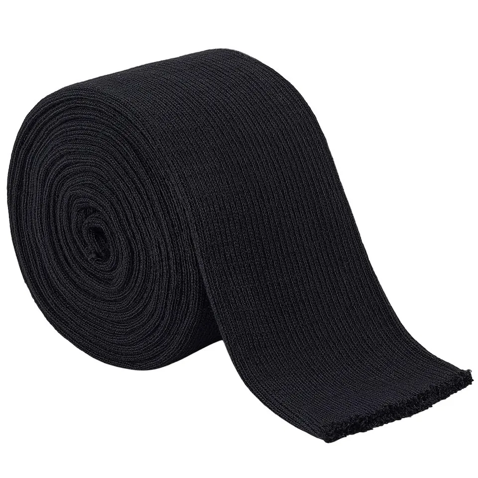 BENECREAT tissu tubulaire côtelé noir 2m pour poignets