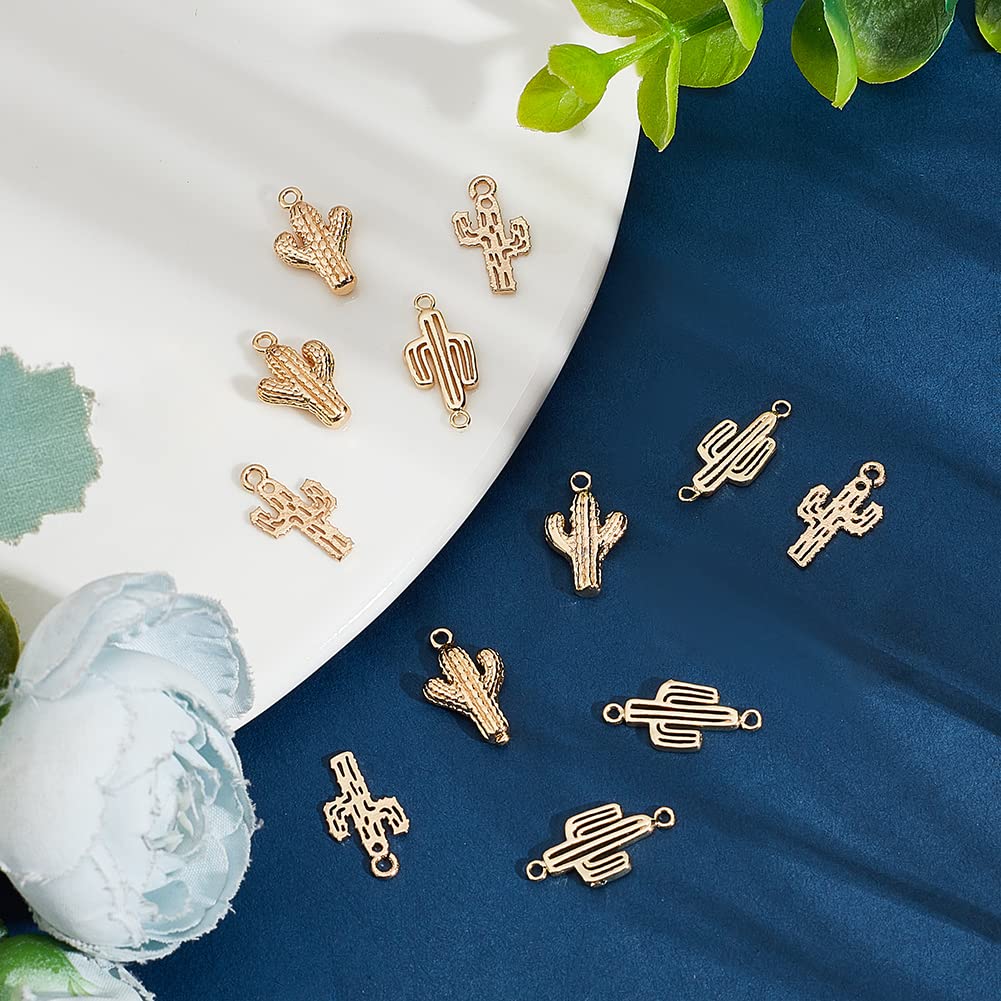 BENECREAT breloques cactus doré 16 pcs 4 styles